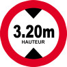hauteur de passage maximum 3.20m - 20cm - Sticker/autocollant