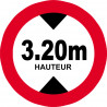 hauteur de passage maximum 3.20m - 20cm - Autocollant(sticker)