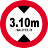 hauteur de passage maximum 3.10m - 20cm - Autocollant(sticker)