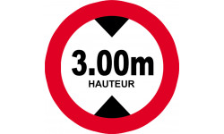 hauteur de passage maximum 3m - 20cm - Autocollant(sticker)