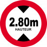 hauteur de passage maximum 2.80m - 20cm - Autocollant(sticker)