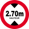 hauteur de passage maximum 2.70m - 20cm - Autocollant(sticker)