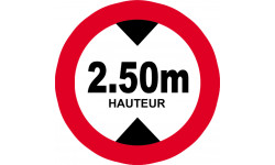 hauteur de passage maximum 2.50m - 20cm - Autocollant(sticker)