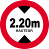 hauteur de passage maximum 2.20m - 20cm - Autocollant(sticker)