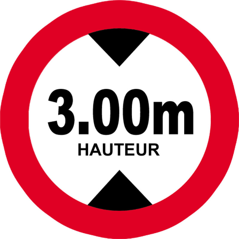 hauteur de passage maximum 3m - 15cm - Sticker/autocollant