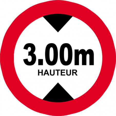 hauteur de passage maximum 3m - 15cm - Autocollant(sticker)