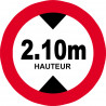 hauteur de passage maximum 2.10m - 10cm - Autocollant(sticker)
