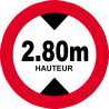 hauteur de passage maximum 2.80m - 10cm - Autocollant(sticker)