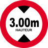 hauteur de passage maximum 3m - 10cm - Autocollant(sticker)