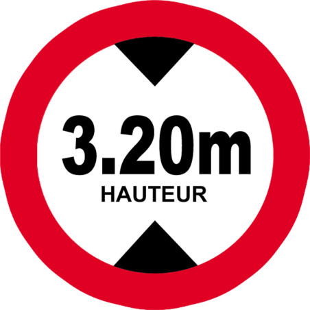 hauteur de passage maximum 3.20m - 10cm - Sticker/autocollant