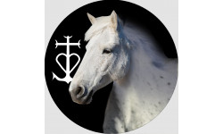 Cheval Camarguais - 5cm - Autocollant(sticker)