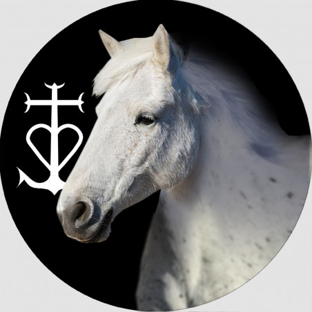 Cheval Camarguais - 5cm - Autocollant(sticker)