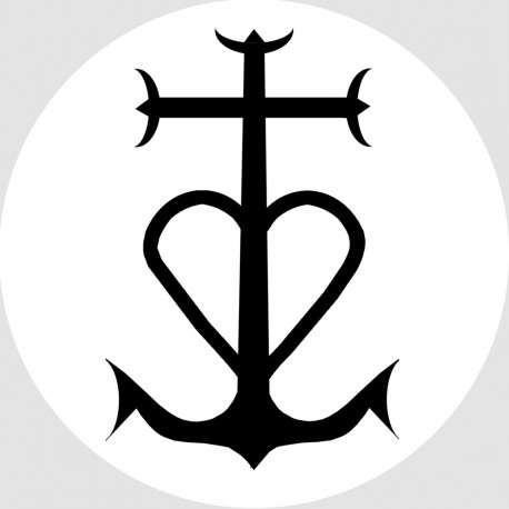 Croix Camarguaise noir et blanc - 5cm - Autocollant(sticker)