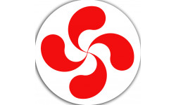 Croix Basque rouge fond blanc - 10cm - Autocollant(sticker)