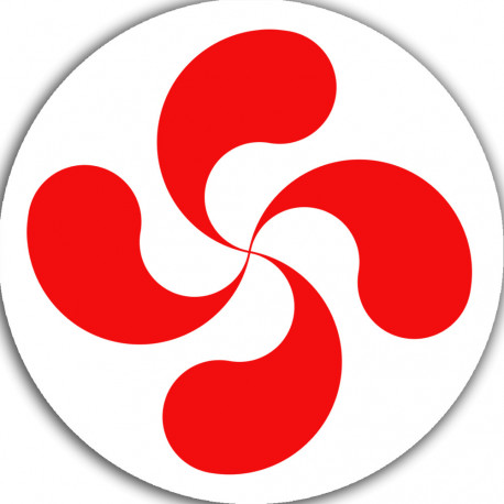 Croix Basque rouge fond blanc - 15cm - Autocollant(sticker)