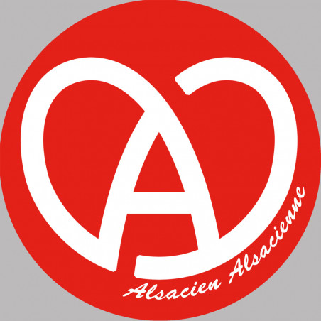 Alsace rouge et blanc - 5cm - Autocollant(sticker)