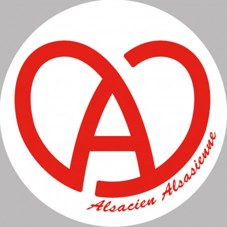 Alsace blanc et rouge - 5cm - Autocollant(sticker)