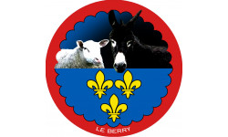 mouton Berrichon et L'âne grand noir du Berry - 5cm - Autocollant(sticker)