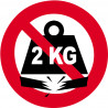 charge maximum 2 KG - 10cm - Autocollant(sticker)