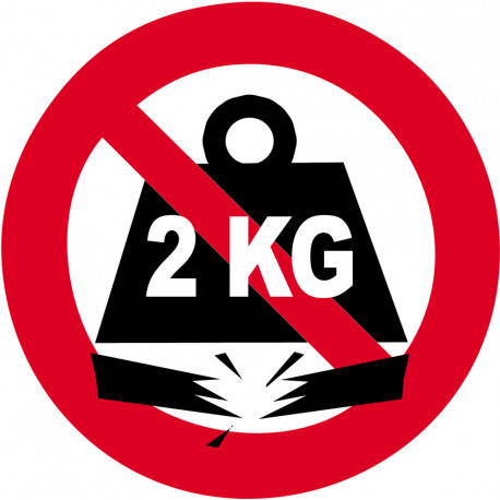 charge maximum 2 KG - 15cm - Autocollant(sticker)