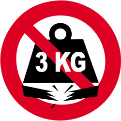 charge maximum 3 KG - 15cm - Sticker/autocollant