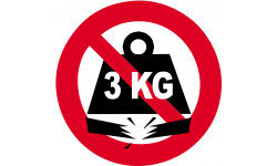 charge maximum 3 KG - 15cm - Autocollant(sticker)