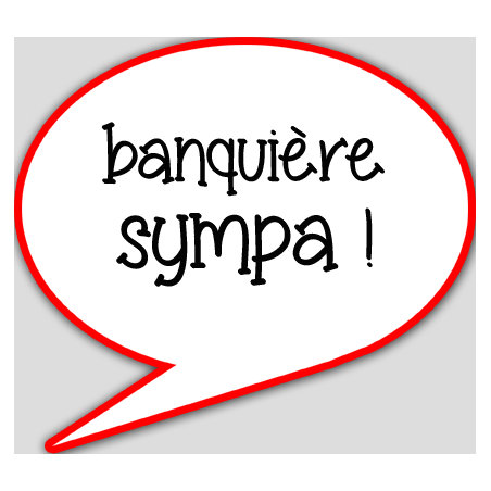 banquière sympa - 10x9cm - Autocollant(sticker)