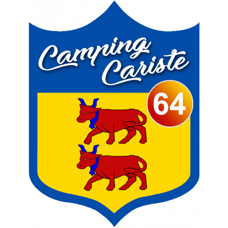 Blason Camping cariste Béarnais 64 - 15x11.2cm - Autocollant(sticker)