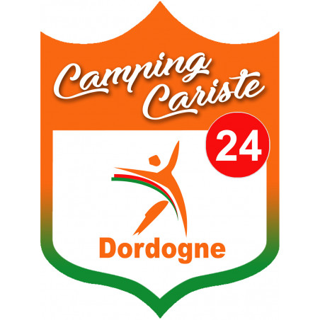 blason camping cariste Dordogne 24 - 20x15cm - Autocollant(sticker)