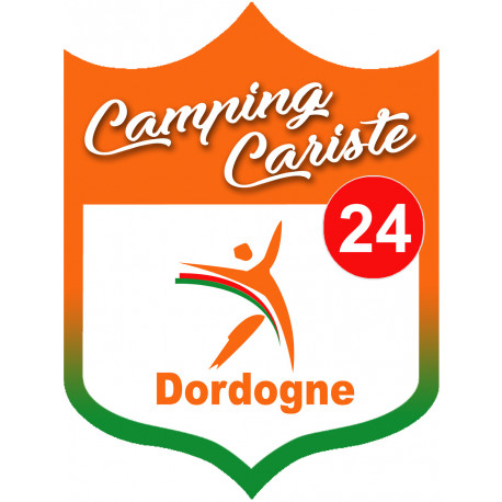 blason camping cariste Dordogne 24 - 15x11.2cm - Autocollant(sticker)