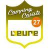 blason camping cariste l'Eure 27 - 15x11.2cm - Autocollant(sticker)