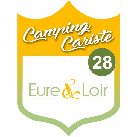 blason camping cariste l'Eure et Loir 28 - 15x11.2cm - Autocollant(sticker)