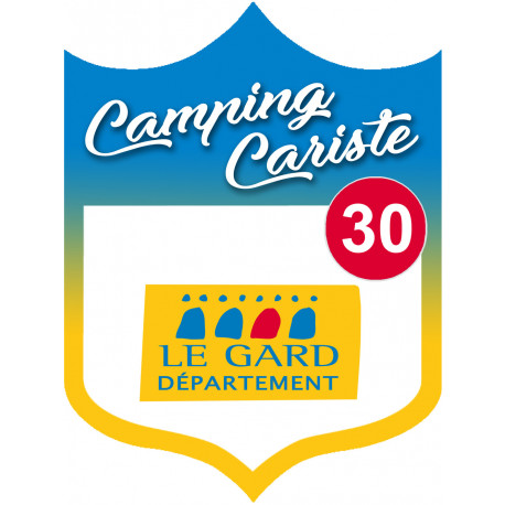 blason camping cariste le Gard 30 - 20x15cm - Autocollant(sticker)