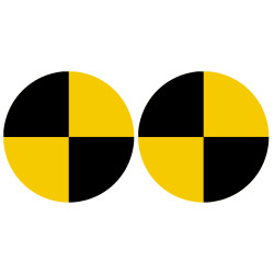 CRASH TEST - 2 stickers de 10cm - Sticker/autocollant