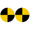 CRASH TEST - 2 stickers de 10cm - Sticker/autocollant