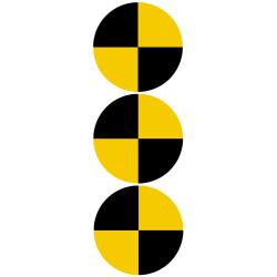 CRASH TEST - 3 stickers de 10cm - Sticker/autocollant