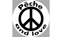 Pêche and love - 10cm - Autocollant(sticker)