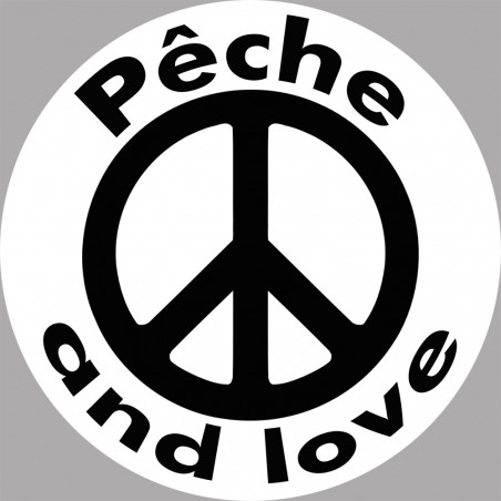 Pêche and love - 10cm - Autocollant(sticker)