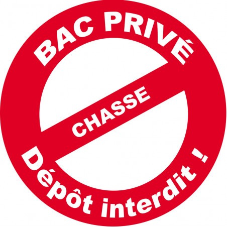 Bac privé équarrissage chasse - 20cm - Autocollant(sticker)