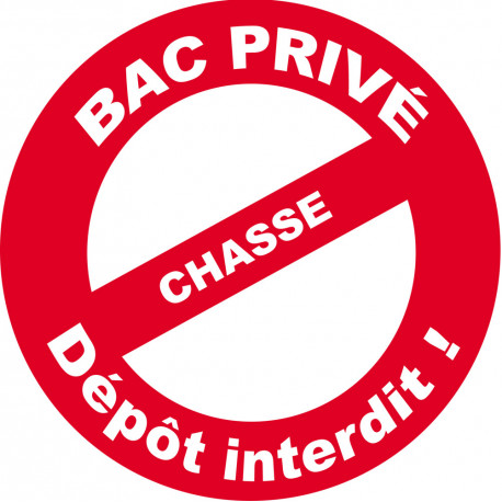 Bac privé équarrissage chasse - 15cm - Autocollant(sticker)