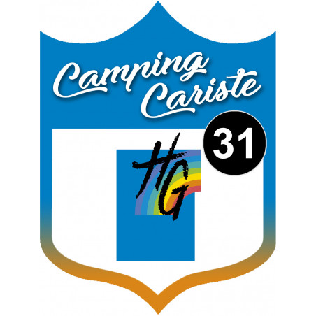 blason camping cariste Haute Garonne 31 - 10x7.5cm - Autocollant(sticker)
