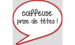 coiffeuse prise de tête - 15x13.5cm - Autocollant(sticker)