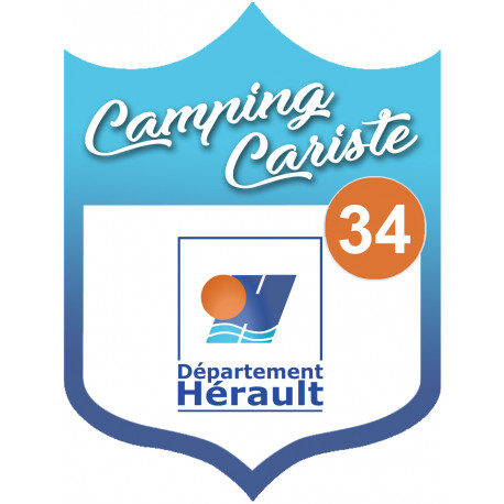 blason camping cariste Hérault 34 - 10x7.5cm - Autocollant(sticker)