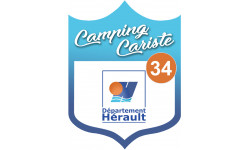 blason camping cariste Hérault 34 - 15x11.2cm - Autocollant(sticker)