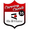 blason camping cariste Ille et Vilaine 35 - 10x7.5cm - Autocollant(sticker)