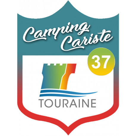 blason camping cariste Touraine 37 - 15x11.2cm - Autocollant(sticker)