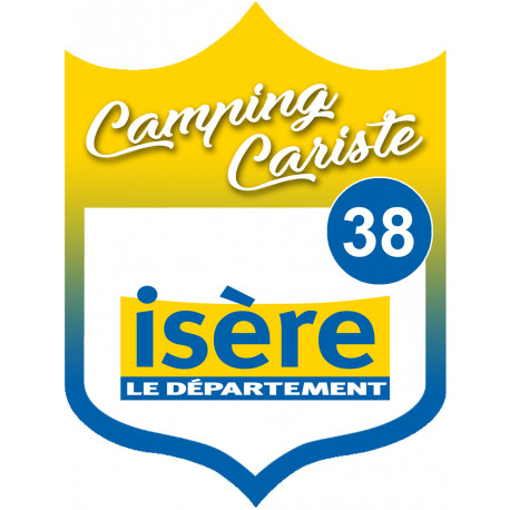 blason camping cariste Isère 38 - 15x11.2cm - Autocollant(sticker)