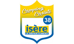 blason camping cariste Isère 38 - 10x7.5cm - Autocollant(sticker)