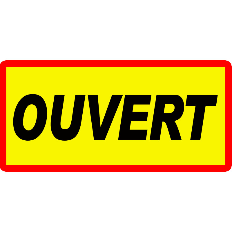 OUVERT - 29x14cm - Sticker/autocollant