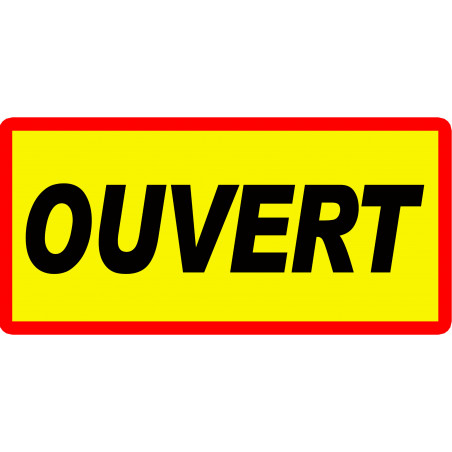 Sticker / autocollants : OUVERT - 29x14cm